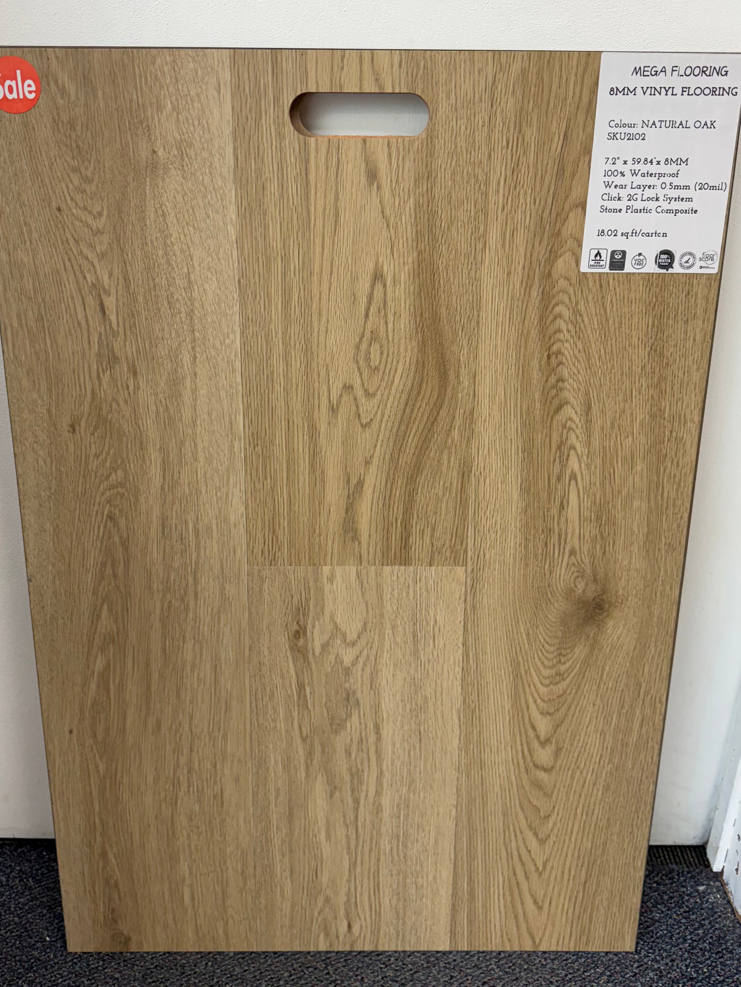 Natural Oak 2102 8mm Vinyl Flooring | In-Stock Deal $1.99/SF