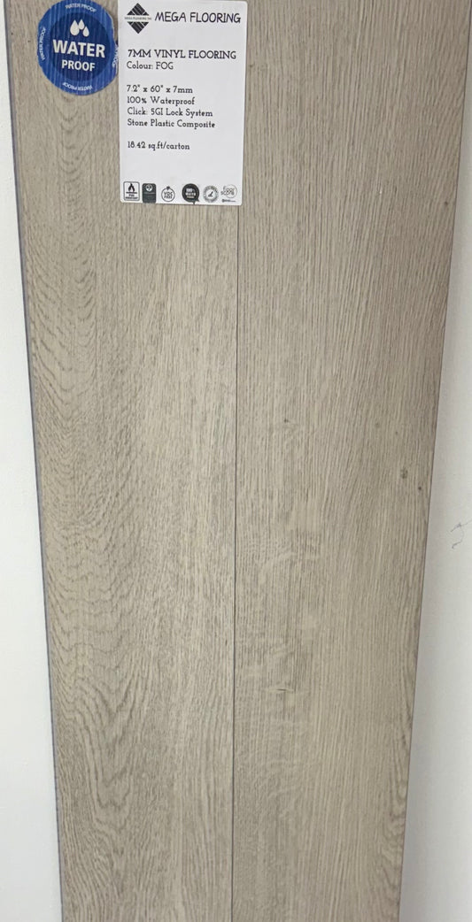 $1.79/sqft 7mm Luxury Vinyl Flooring - Fog