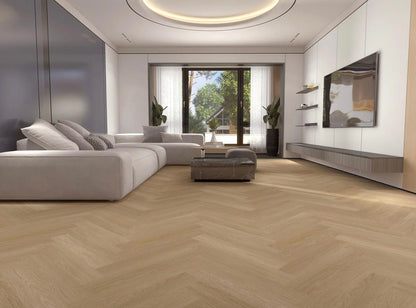 H03 Honey Oak Woden Flooring | Waterproof Herringbone SPC Vinyl